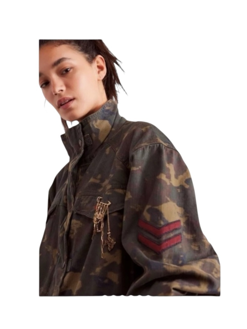 new FP x We The Free ❂ Arya Utility Camo Field Jacket ❂ Olive Camo Print ❂ XL - Picture 15 of 16
